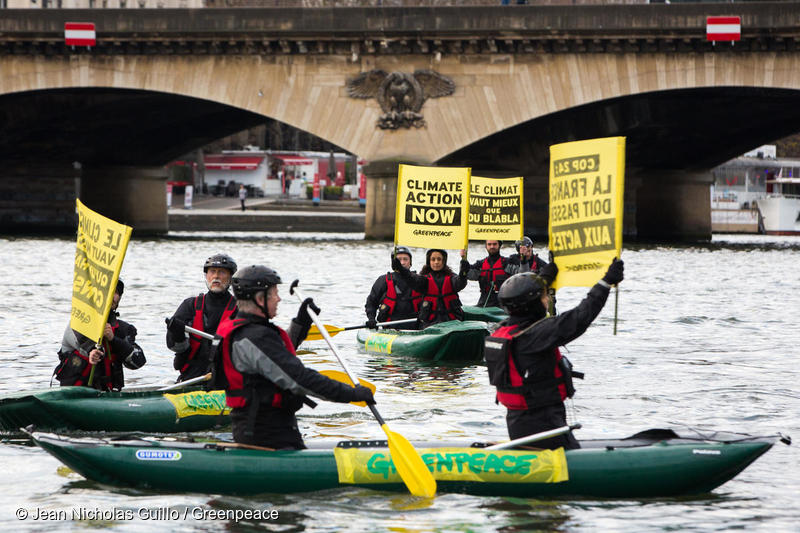 COP 24 Climate Emergency Action on the Seine River in Paris